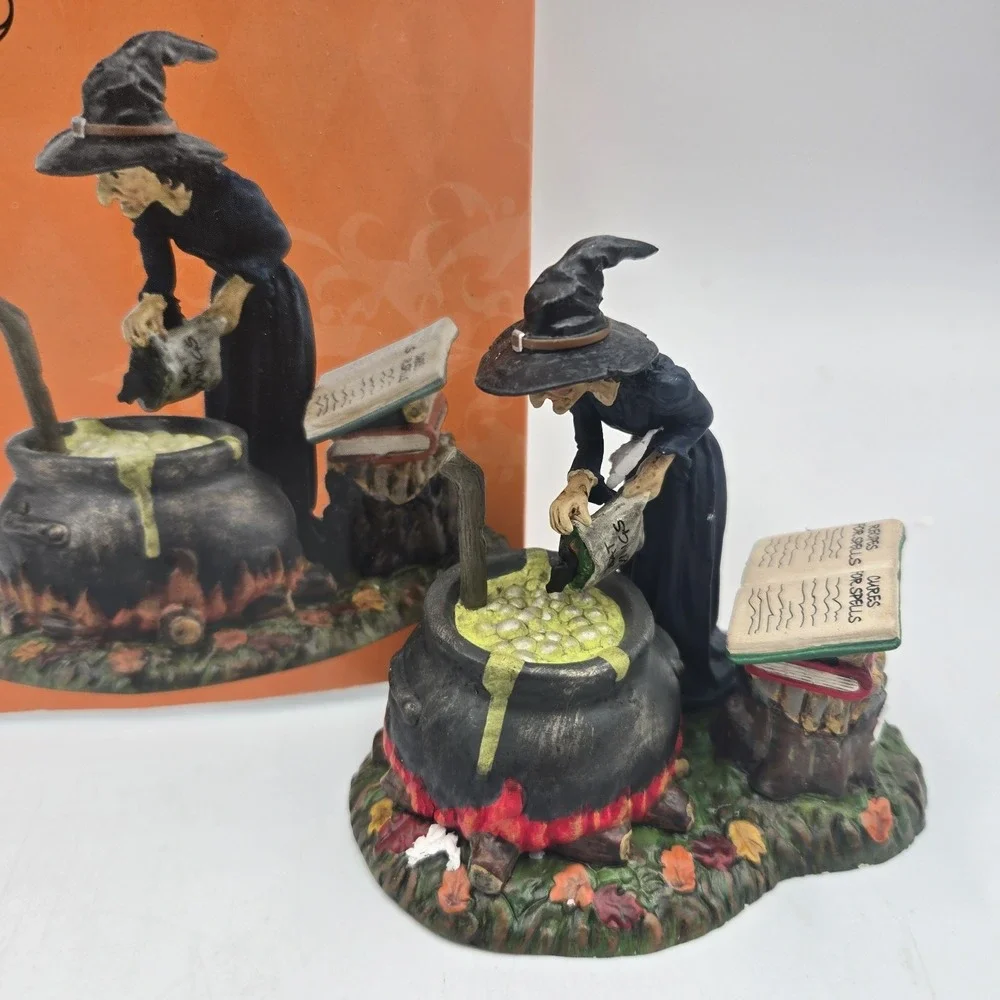 Vtg Dept 56 Fire Burn & Cauldron Bubble 4030764 Snow Village Halloween Witch